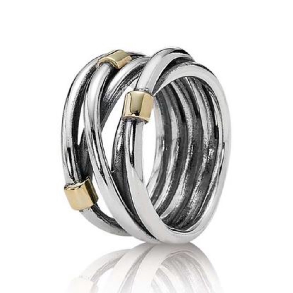 Pandora two tone ring size 56 (size 8 US)